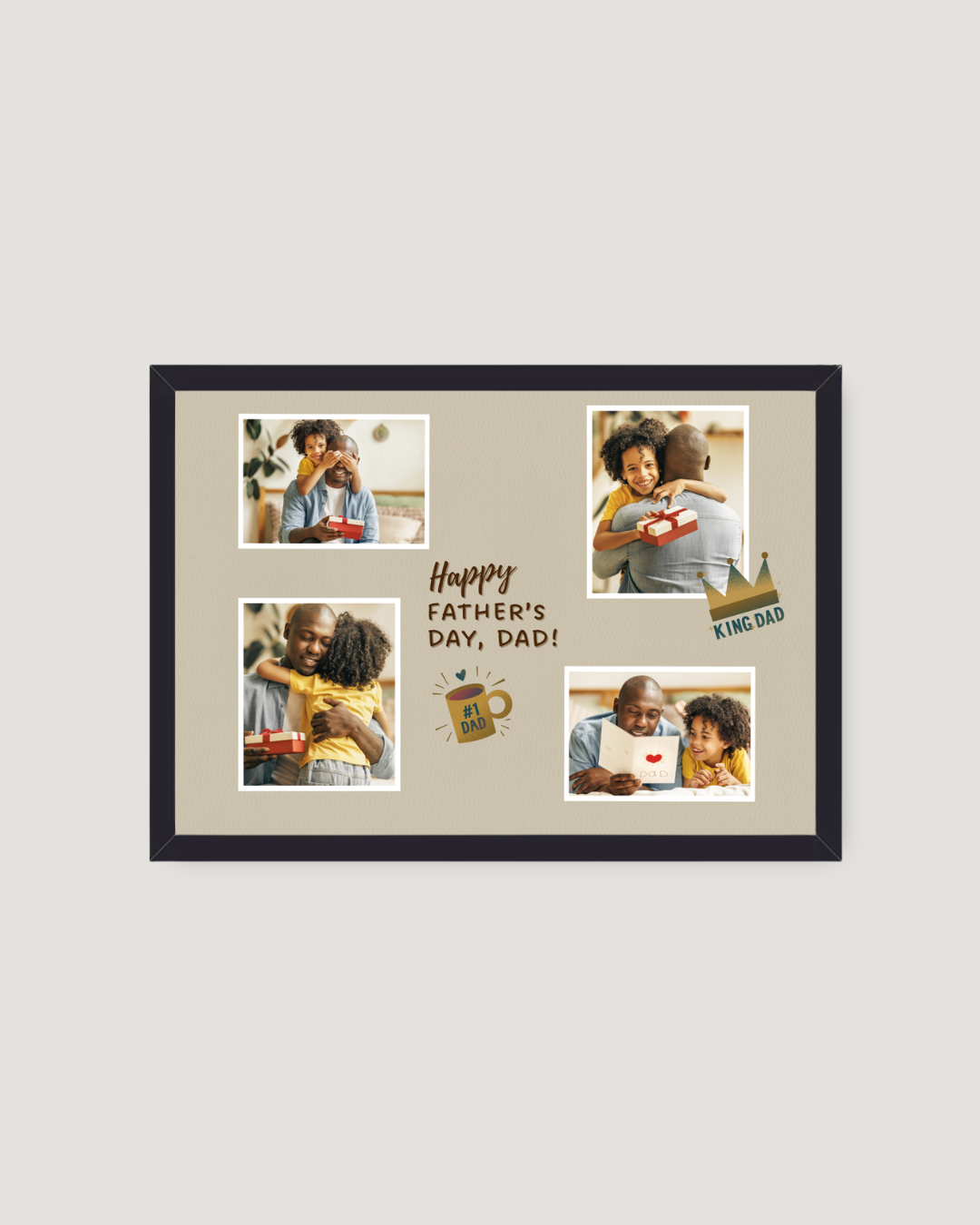 Beige Sticker Collage – Father's Day Frame