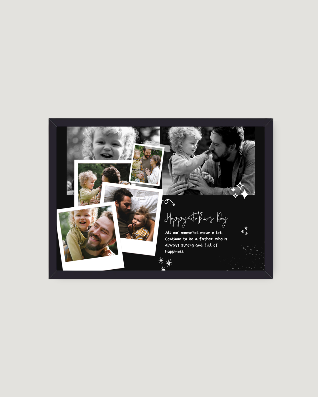 Dark Monochrome Collage – Father's Day Frame