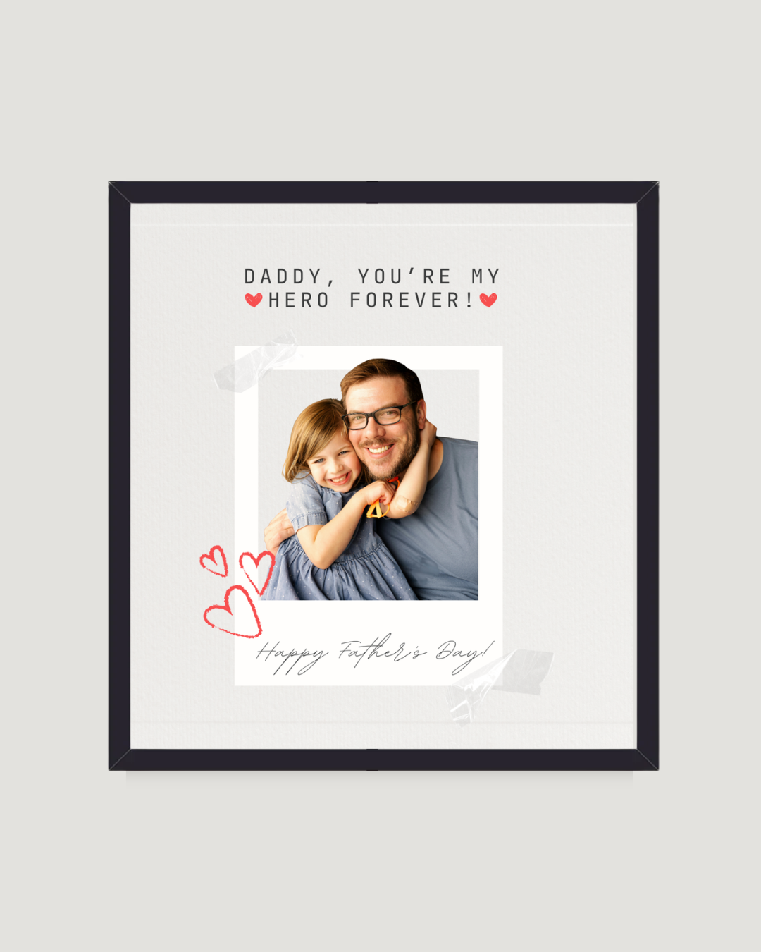 Red Heart Polaroid – Father's Day Photo Frame