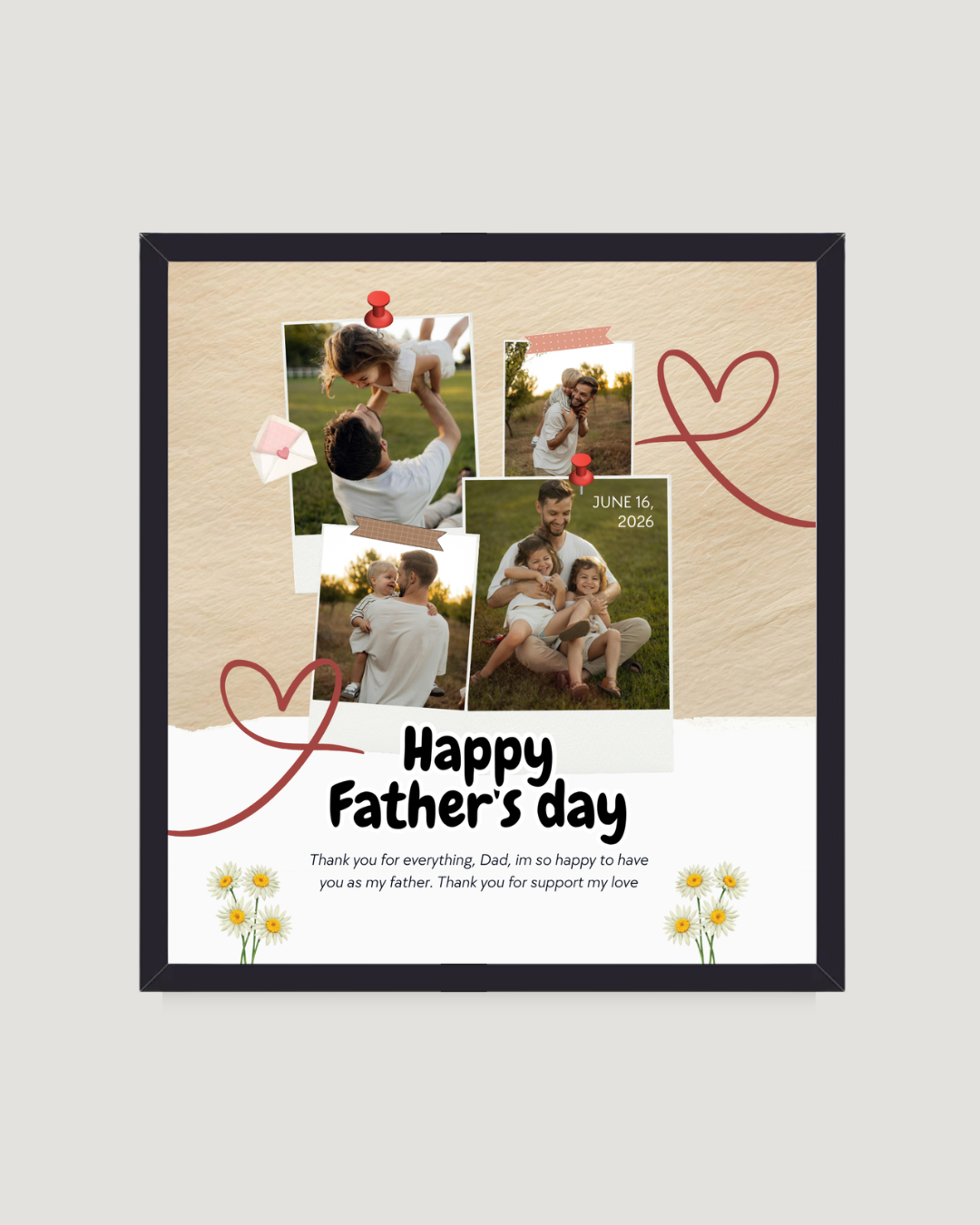 Warm Kraft Collage – Father's Day Frame