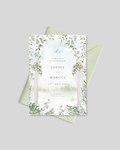 Garden arch watercolor wedding invitation card Pakistan – unique shadi card A5