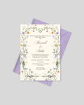 Wildflower engagement invitation card Pakistan – floral shadi card A5