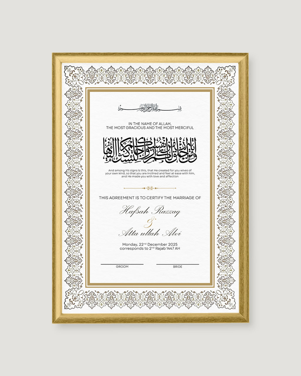Imperial Nikkah Certificate | NC7
