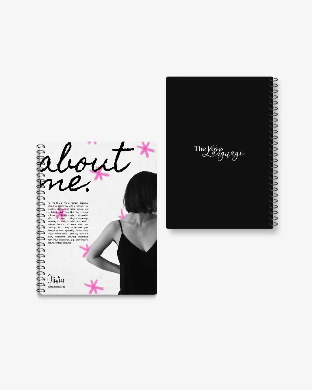 about me handwriting aesthetic fashion spiral notebook Pakistan – thelovelanguage.pk