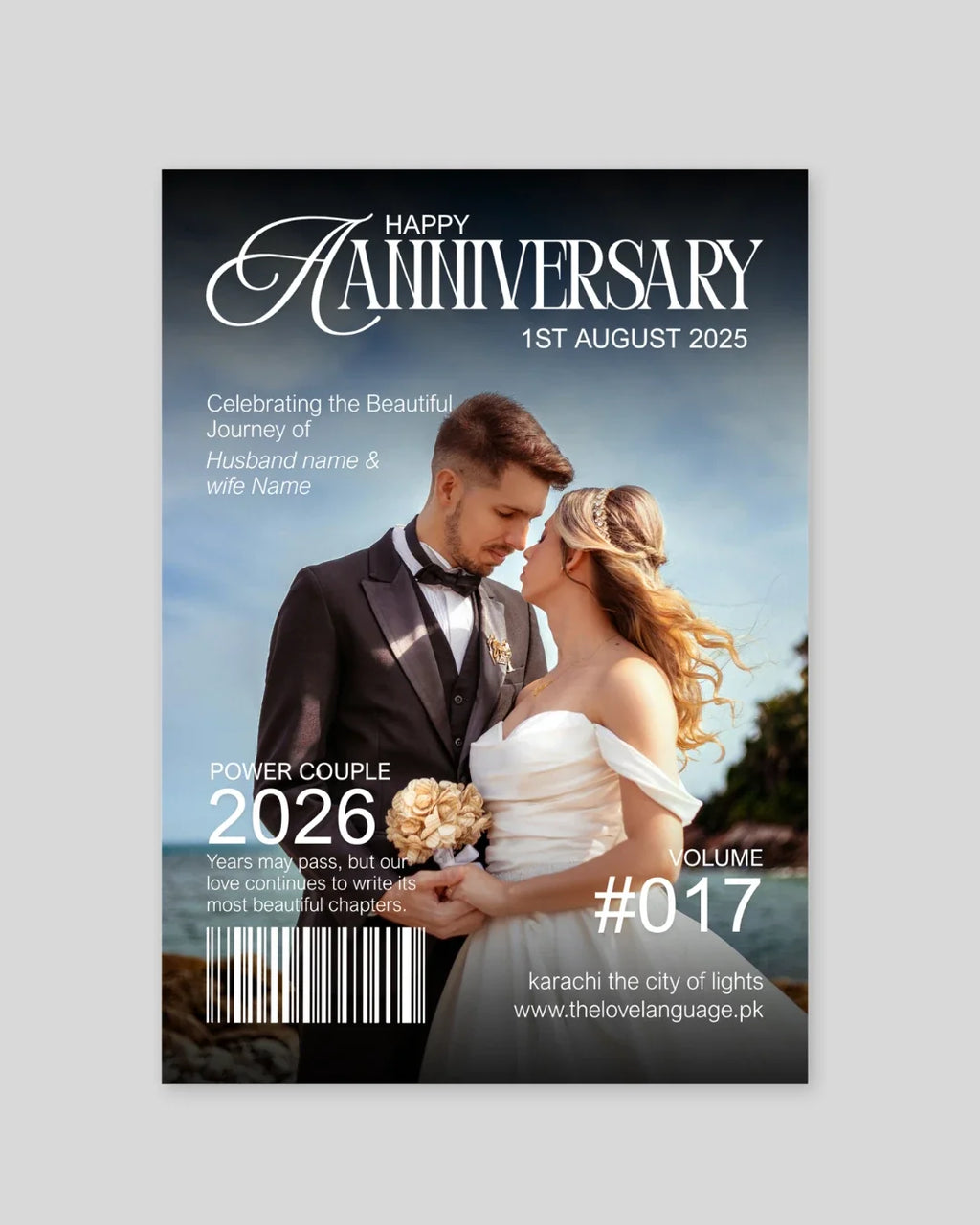 Anniversary Edition personalized photo magazine cover Pakistan – A4 12-page keepsake gift