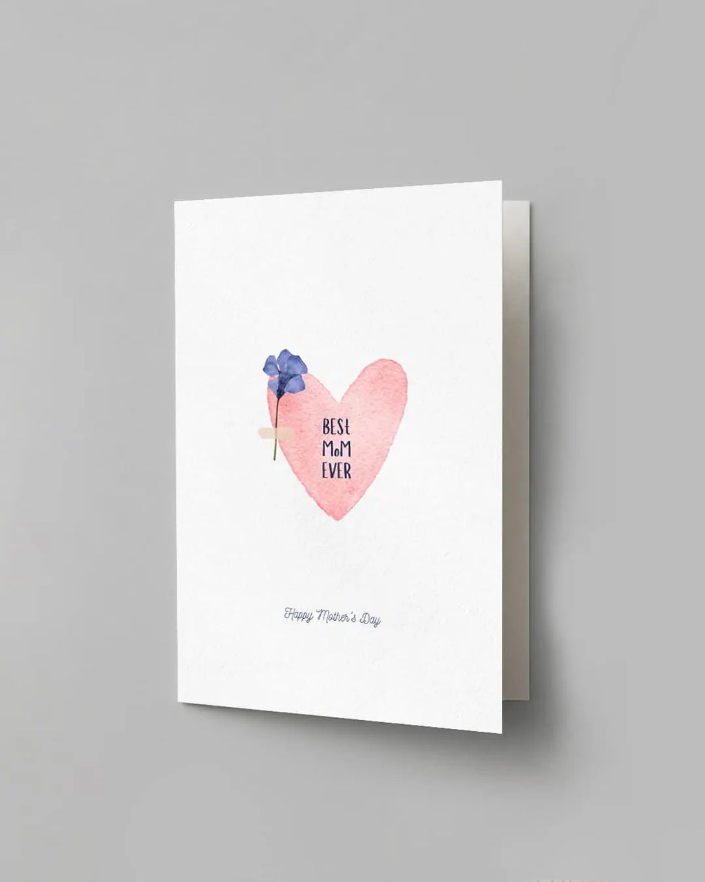 Pink heart Best Mom Ever printed Happy Mother's Day greeting card by The Love Language Pakistan