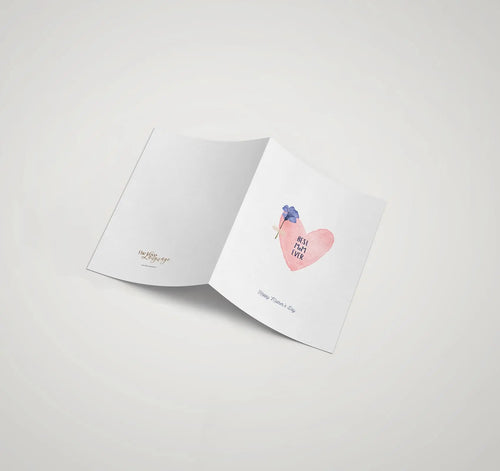 Pink heart Best Mom Ever printed Happy Mother's Day greeting card by The Love Language Pakistan