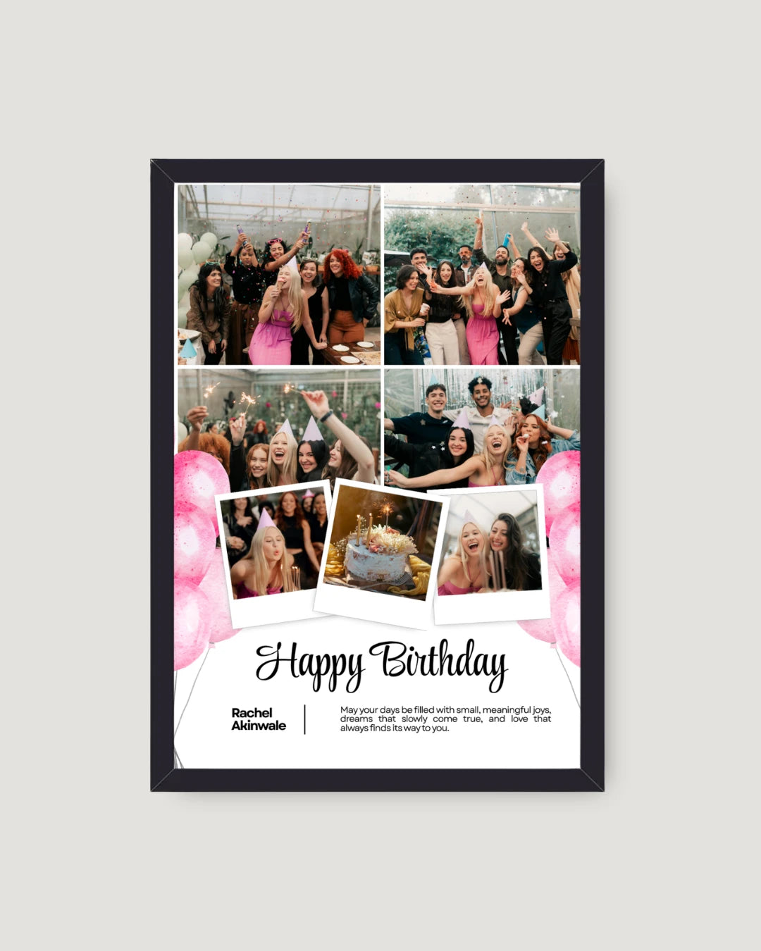 Birthday Collage Frame with Message – Custom Photo Gift Pakistan
