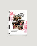 Pink balloons and party photo collage cover — birthday photo magazine gift for her, Pakistan