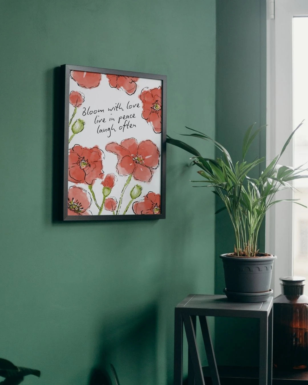 Bloom With Love Poppies Watercolor Print – Digital Art Lahore