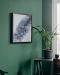 Blue Silver Feathered Abstract Print – Digital Art Lahore