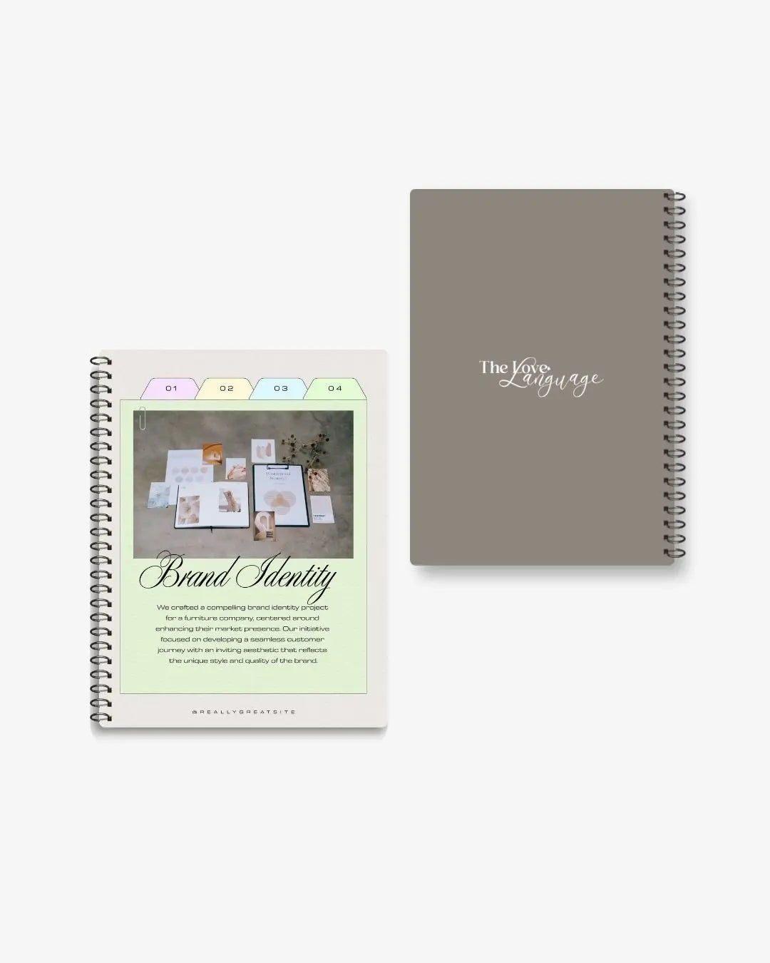 brand identity portfolio spiral notebook designer journal Pakistan – thelovelanguage.pk