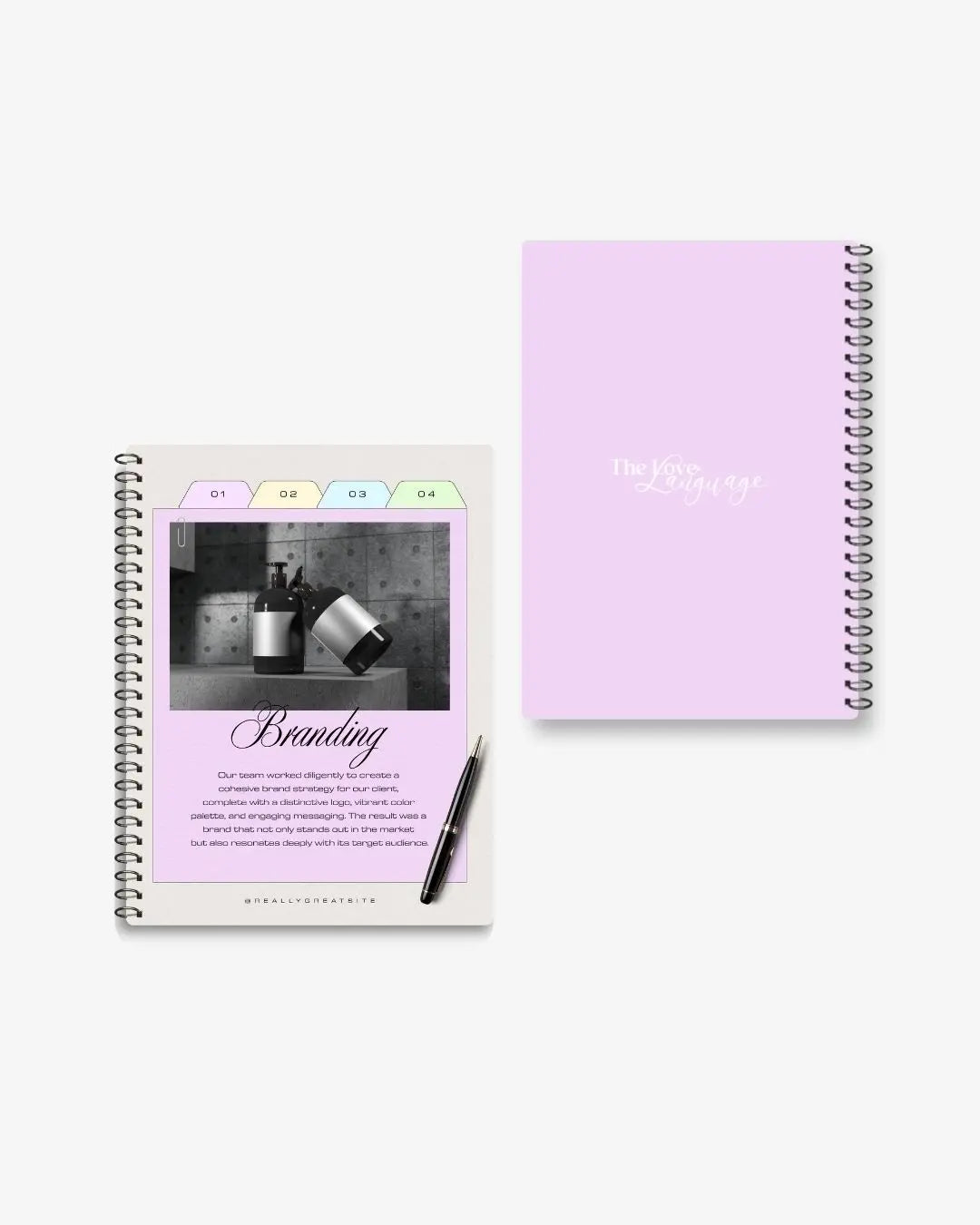 branding portfolio tab aesthetic spiral notebook gift for designers Pakistan – thelovelanguage.pk