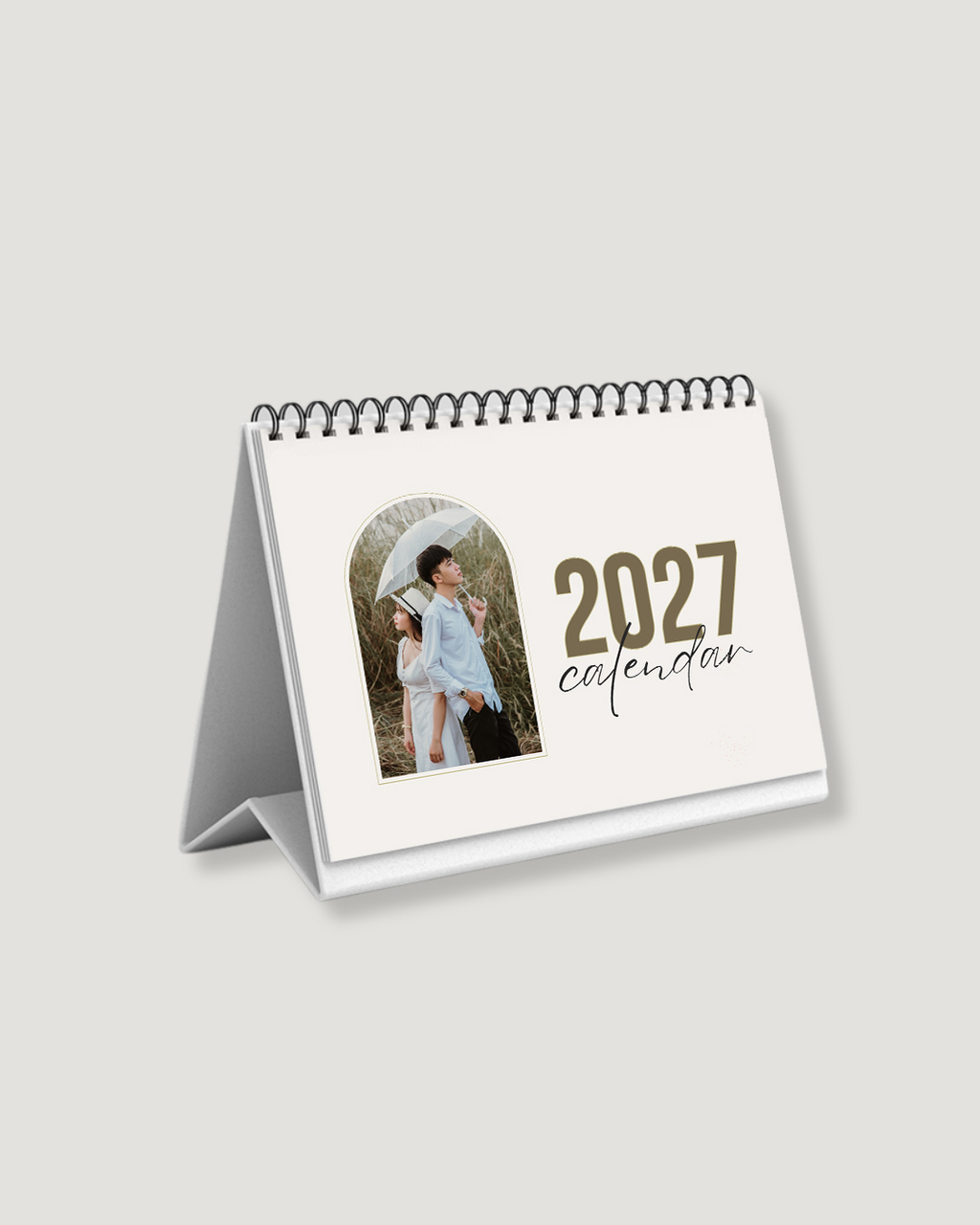 Personalised Desk Calendar 2027 – Sage Arch Photo Gift