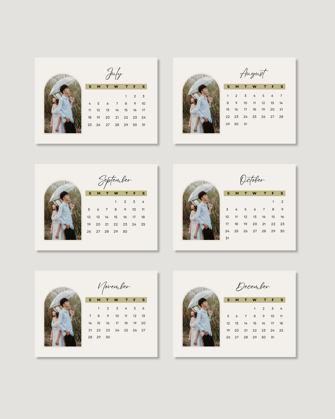 Personalised Desk Calendar 2027 – Sage Arch Photo Gift