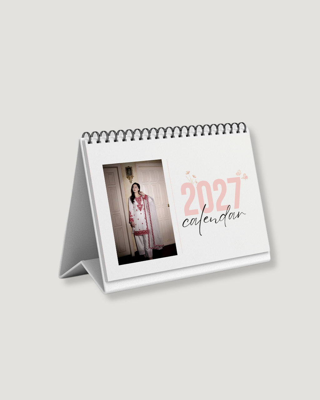 Custom Photo Calendar 2027 – Blush Pink Desk Gift