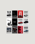 Cars luxury 12-poster A4 pack BMW Ferrari Porsche Mercedes Bugatti wall posters Pakistan by The Love Language