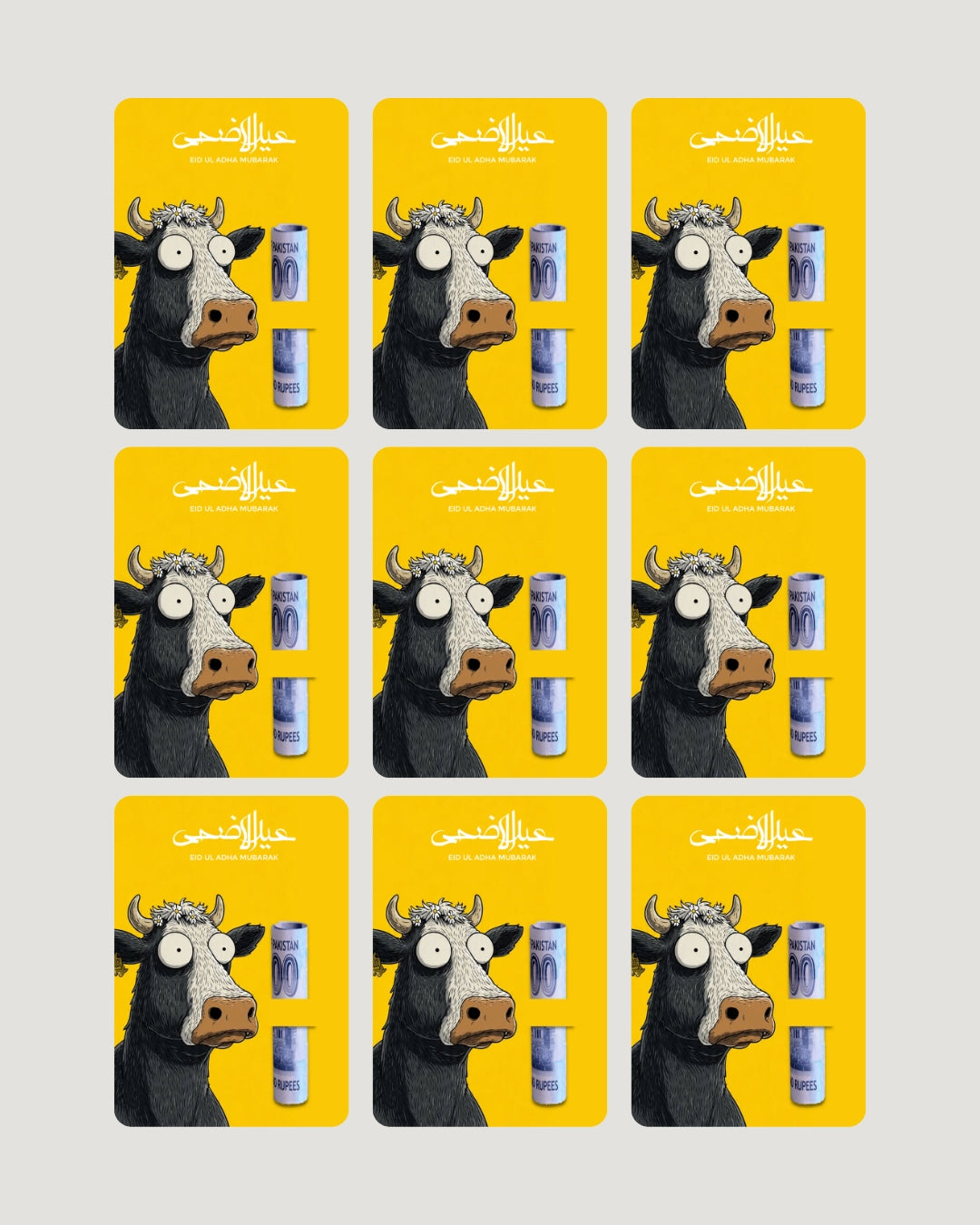Cartoon Cow Eiddi Card