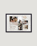 Crinkle paper wedding anniversary horizontal collage photo frame Pakistan — 6 photos on crinkled paper texture background