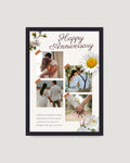 Daisy washi tape personalised anniversary photo frame Pakistan — cream background with 4 couple photos