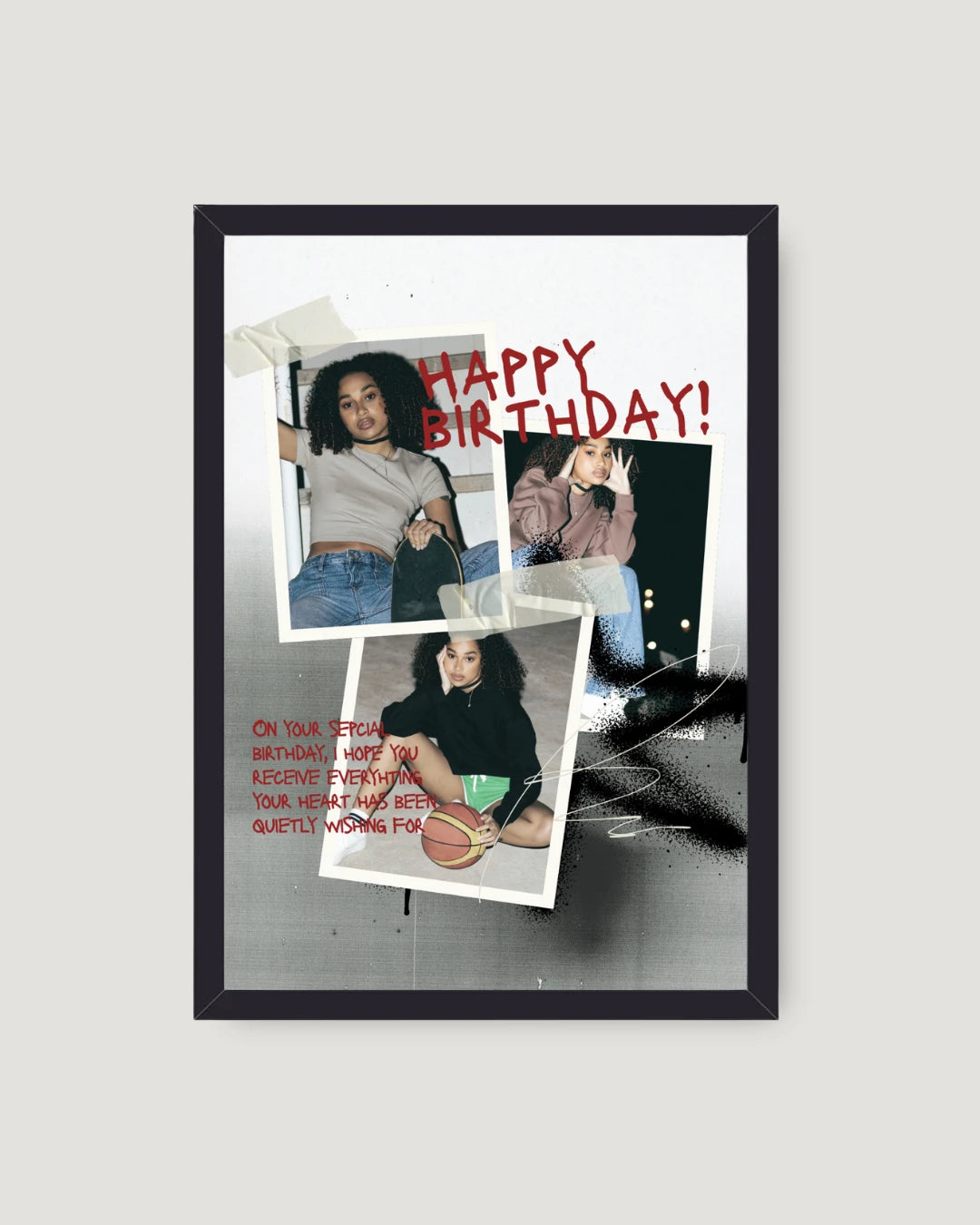 Edgy Birthday Photo Frame – Unique Custom Gift for Her