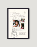 Elegant Birthday Photo Frame – Script Style Personalised Gift
