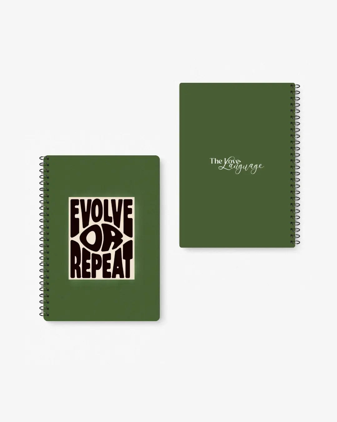 evolve or repeat green inspirational A5 spiral notebook diary Pakistan – thelovelanguage.pk