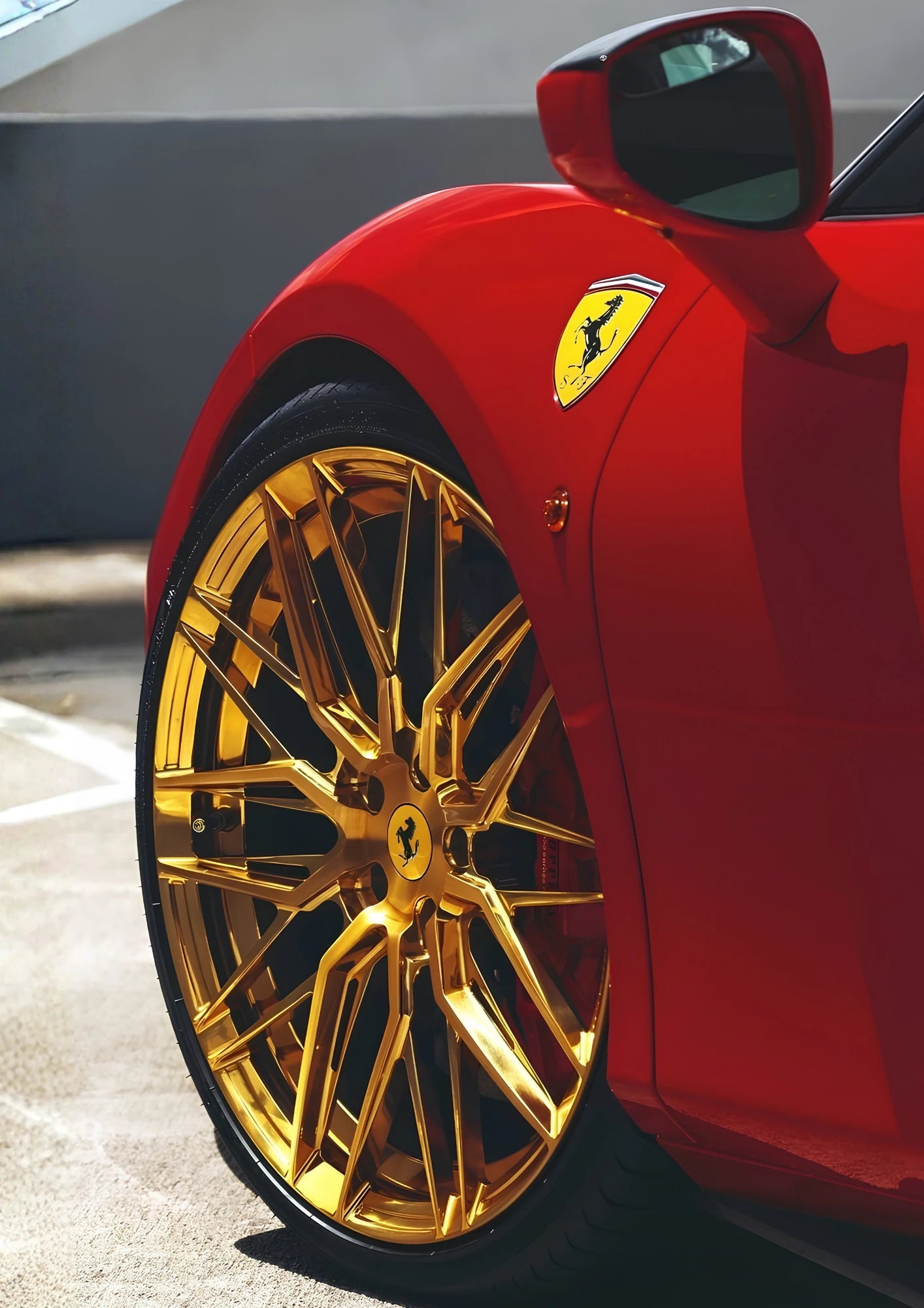 Ferrari Gold Wheel Poster – Car Enthusiast Gift