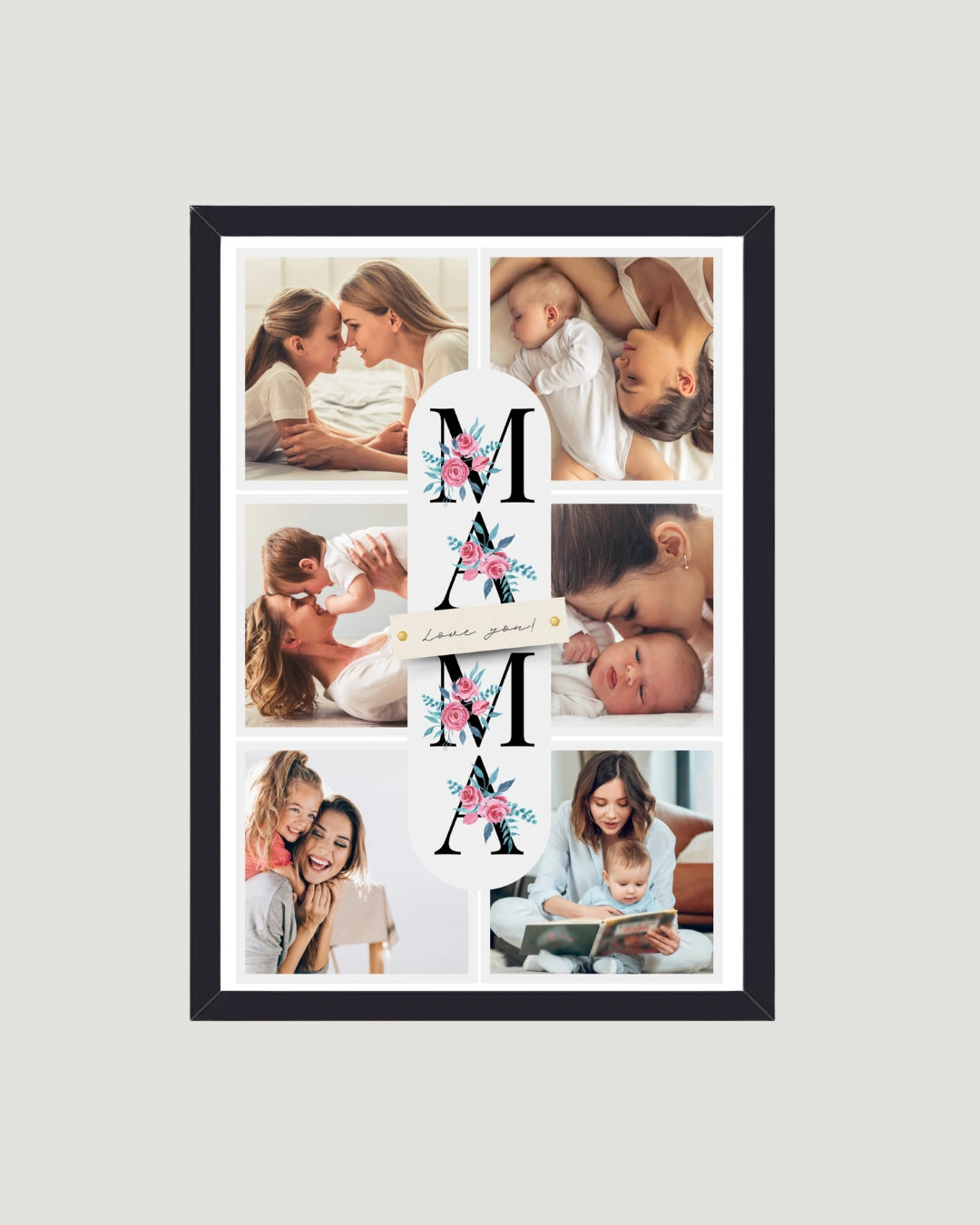 Floral MAMA botanical letter personalised photo frame with 6 photos Mother's Day gift by The Love Language Pakistan