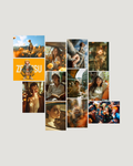 Golden aesthetic warm amber 11-poster A4 pack with anime and cinematic wall posters Pakistan by The Love Language