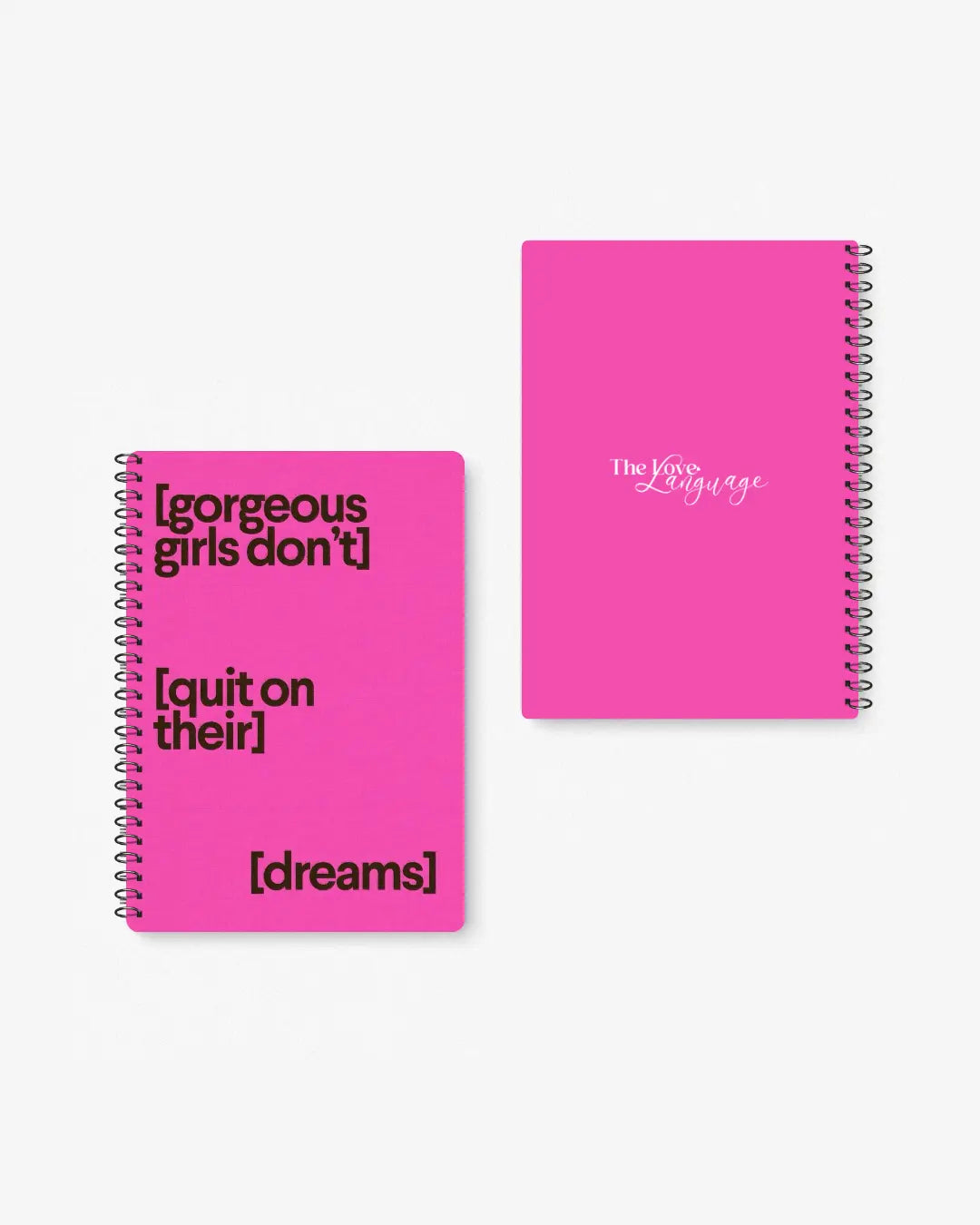 gorgeous girls don't quit dreams bold pink motivational A5 spiral notebook gift for her Pakistan – thelovelanguage.pk