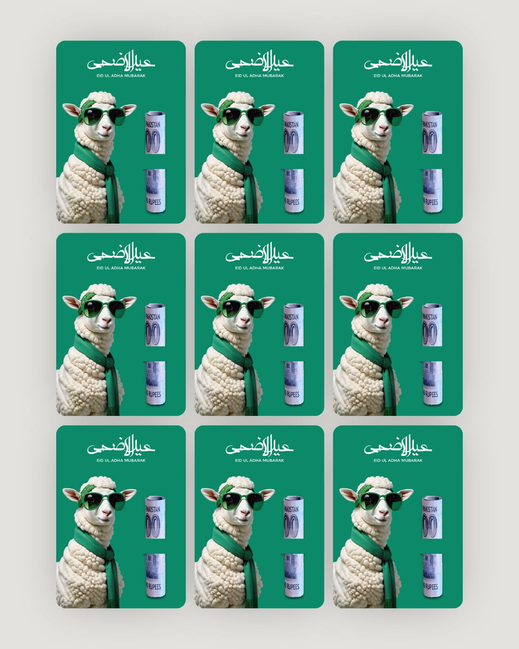 Green Scarf Bakra Eiddi Card