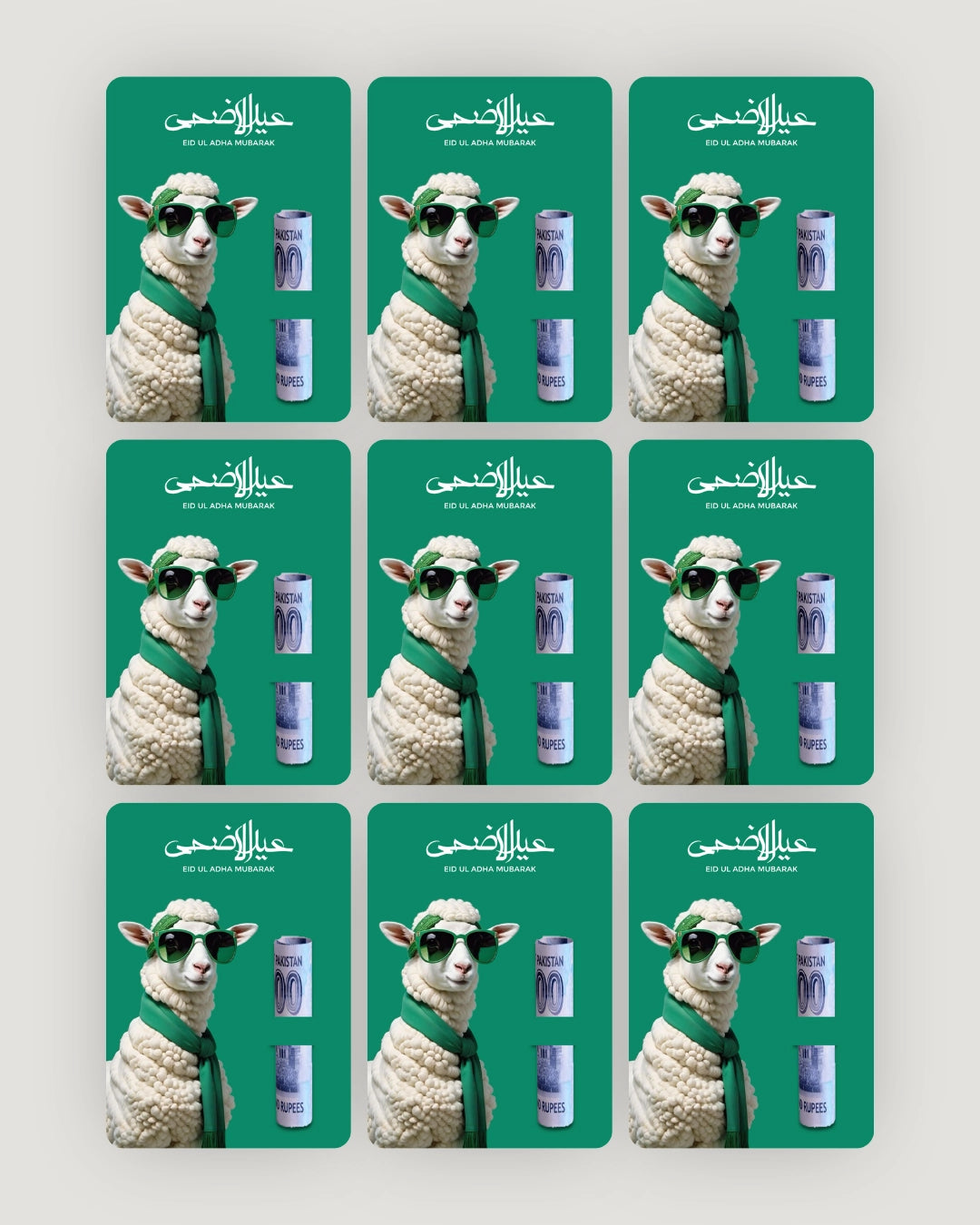 Green Scarf Bakra Eiddi Card