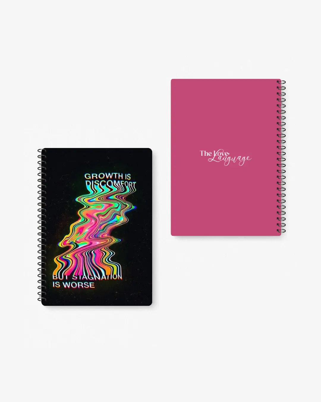growth is discomfort stagnation is worse holographic A5 spiral notebook self growth Pakistan – thelovelanguage.pk