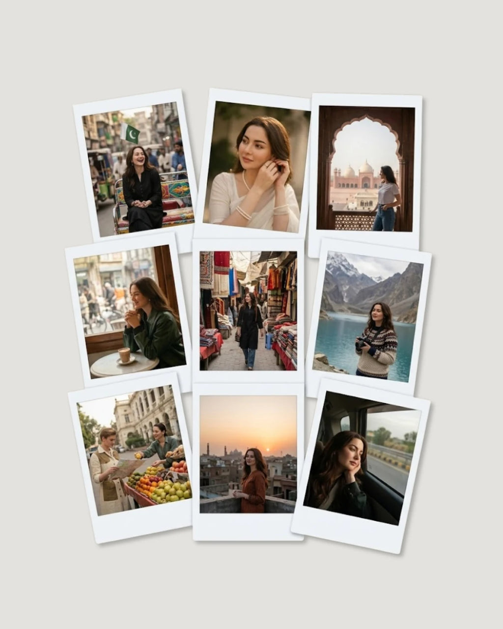 Heart shaped polaroid wall display with 62 polaroids arranged in corner wall Pakistan by The Love Language-1