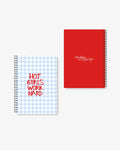hot girls work hard aesthetic gingham A5 spiral notebook diary for girls Pakistan – thelovelanguage.pk