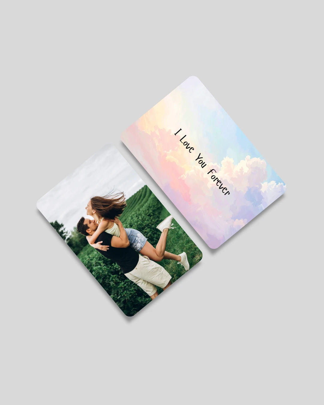 I Love You Forever wallet card with couple photo — romantic gift, Pakistan