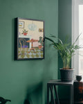 Illustrated Interior Scene Print – Digital Art Lahore