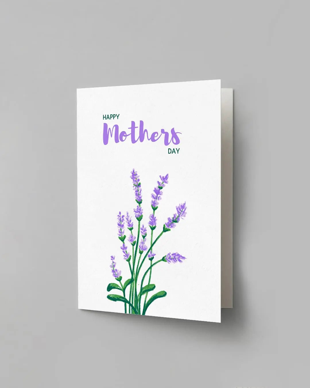 Minimal lavender sprig printed Happy Mother's Day greeting card by The Love Language Pakistan