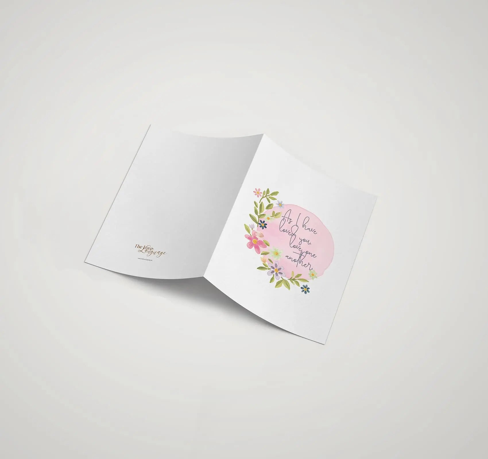 Floral wreath love quote printed Happy Mother's Day greeting card by The Love Language Pakistan