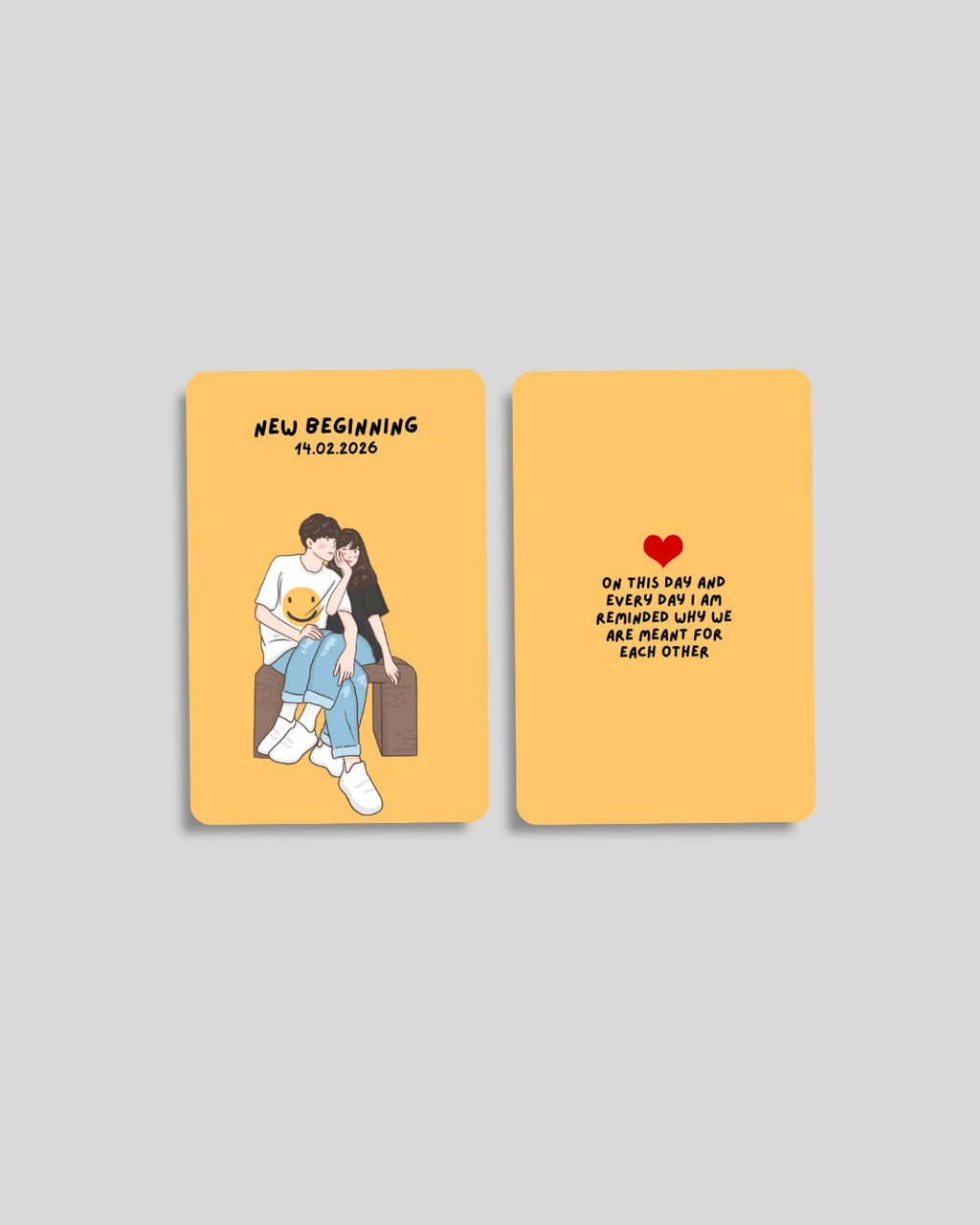 New Beginning illustrated wallet card — Valentine's gift, Pakistan