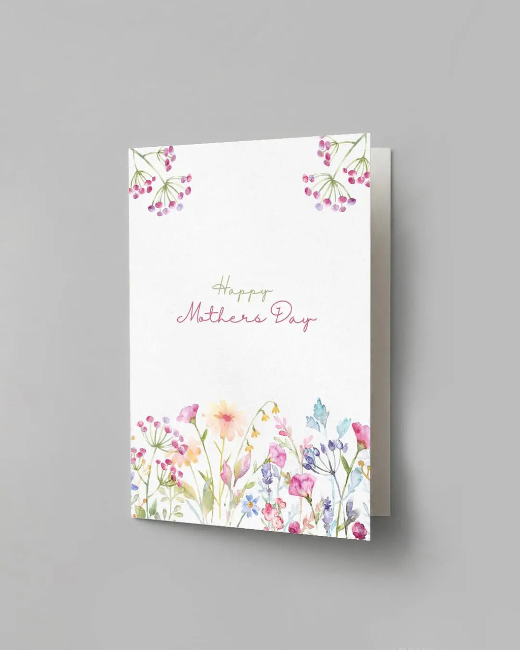 Pastel wildflower meadow printed Happy Mother's Day greeting card by The Love Language Pakistan
