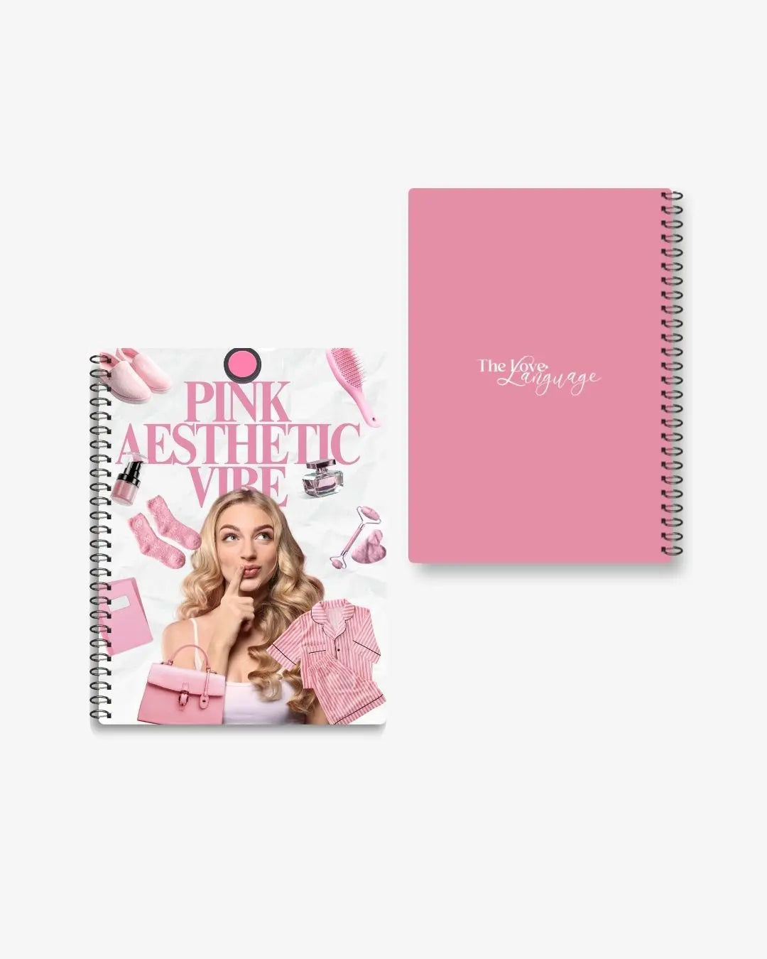 pink aesthetic vibe spiral notebook cute diary for girls Pakistan – thelovelanguage.pk