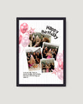 Pink Birthday Polaroid Frame – Balloon & Stars Collage Gift