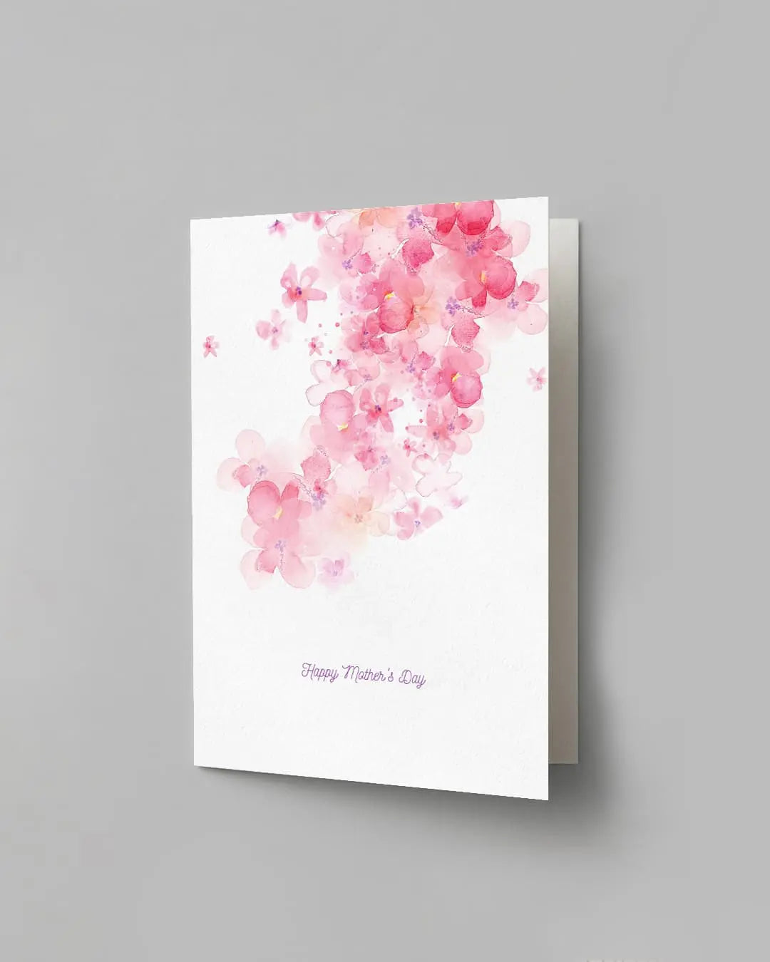 Soft pink blossom art print Happy Mother's Day printed greeting card by The Love Language Pakistan