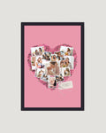 Pink heart rose photo collage frame with 12 photos and mothers love dedication personalised Mother's Day gift by The Love Language Pakistan