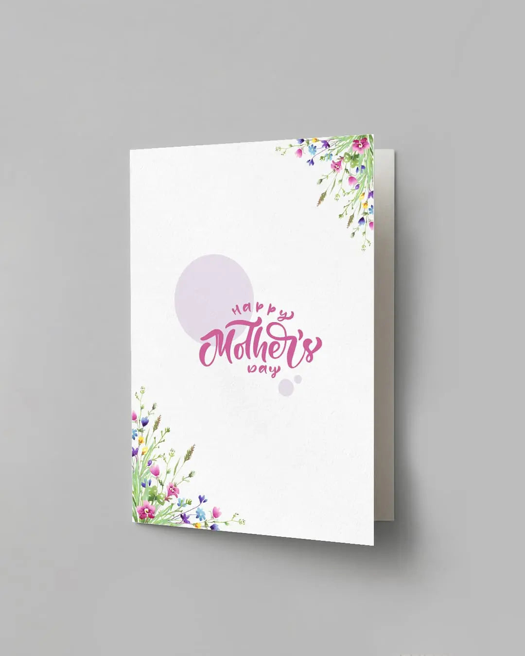 Vibrant pink and purple wildflower printed Happy Mother's Day greeting card by The Love Language Pakistan