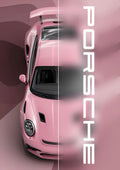 Porsche Pink Split Poster – Aesthetic Car Wall Art