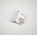 Purple lupine flowers and butterfly printed Happy Mother's Day greeting card by The Love Language Pakistan