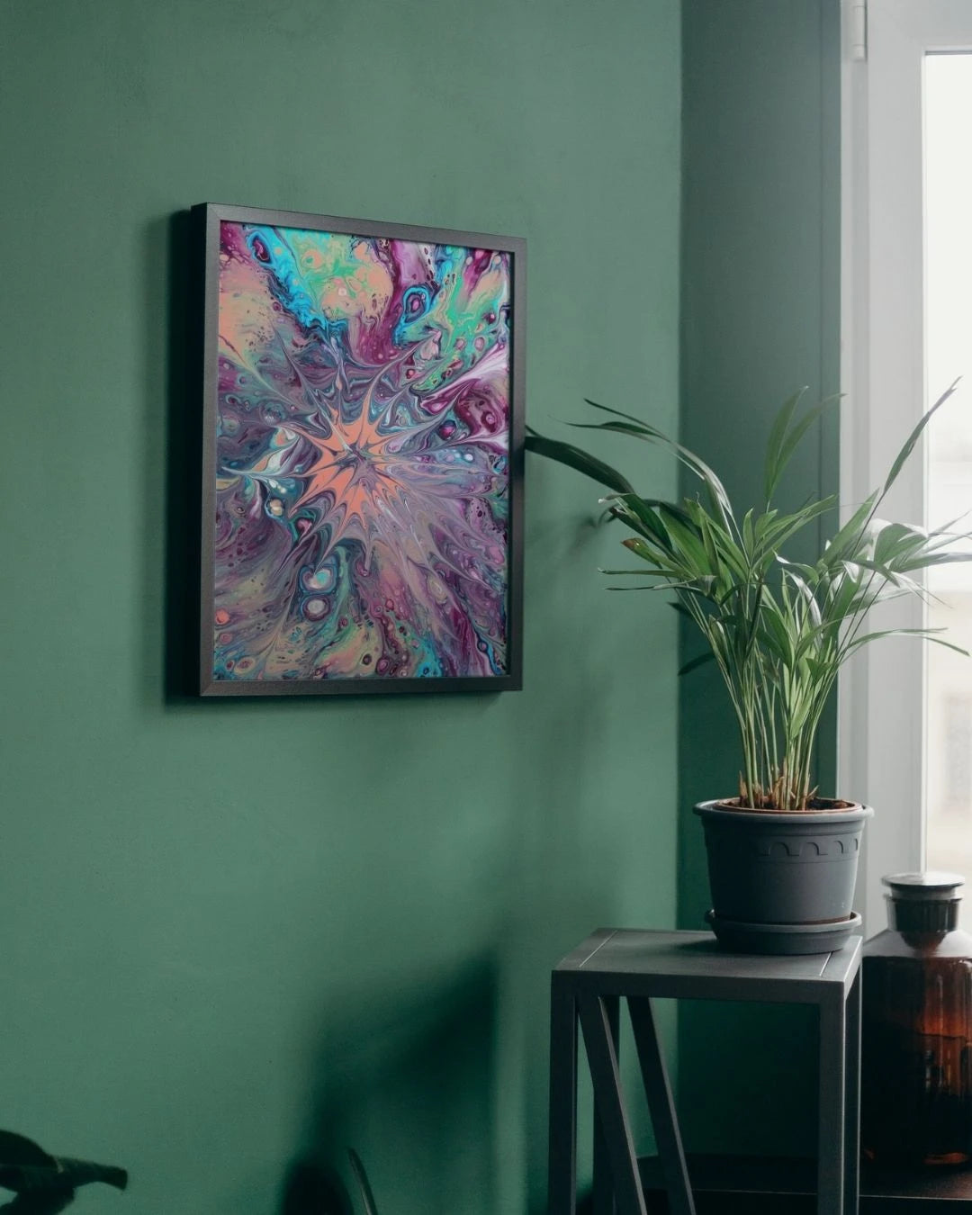 Purple Teal Paint Burst Print – Digital Art Lahore